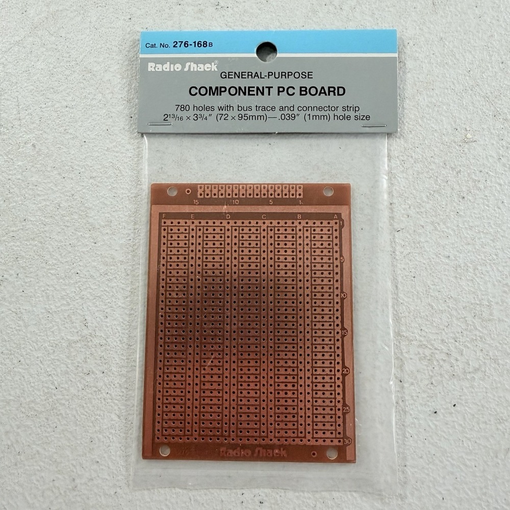 Radio‎ Shack 276-168B General Purpose Component PC Board 780 Holes NEW NOS